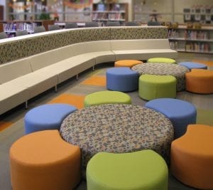 K-12 Education library booths and chairs