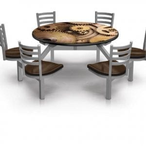Covey Table with attached Chairs