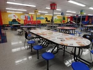 Cafeteria Tables in school