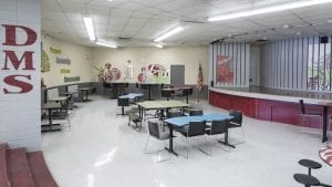 Cafeteria Tables and chairs in school