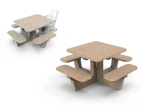 Getzen Concrete Outdoor Table with Benches