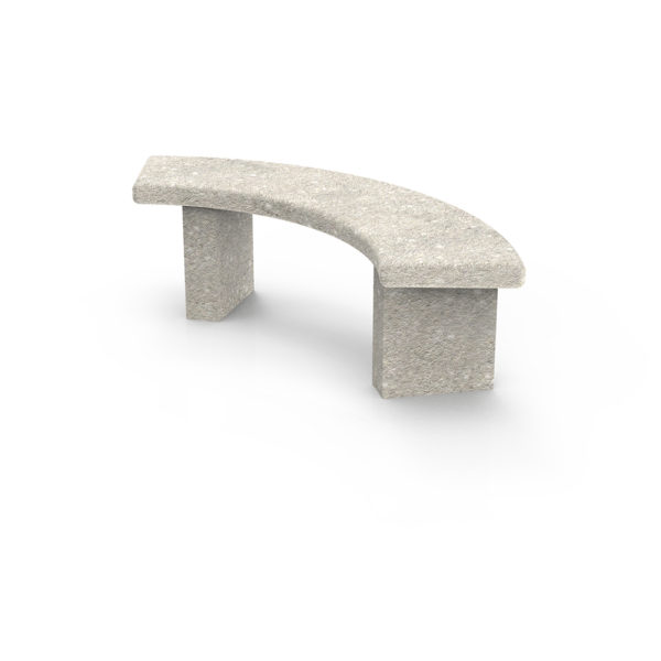 Getzen Concrete Bench - slightly curved outdoor bench