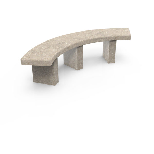 Getzen Concrete Bench - slightly curved outdoor bench