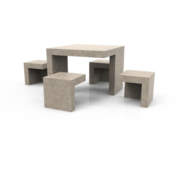 Getzen Concrete outdoor table and bench
