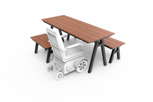 Centra Outdoor and Indoor Tables and Benches with wheelchair accessibility